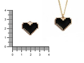 Dije Esmaltado Corazón Negro Pixelado x 5 Unidades FOTO 2